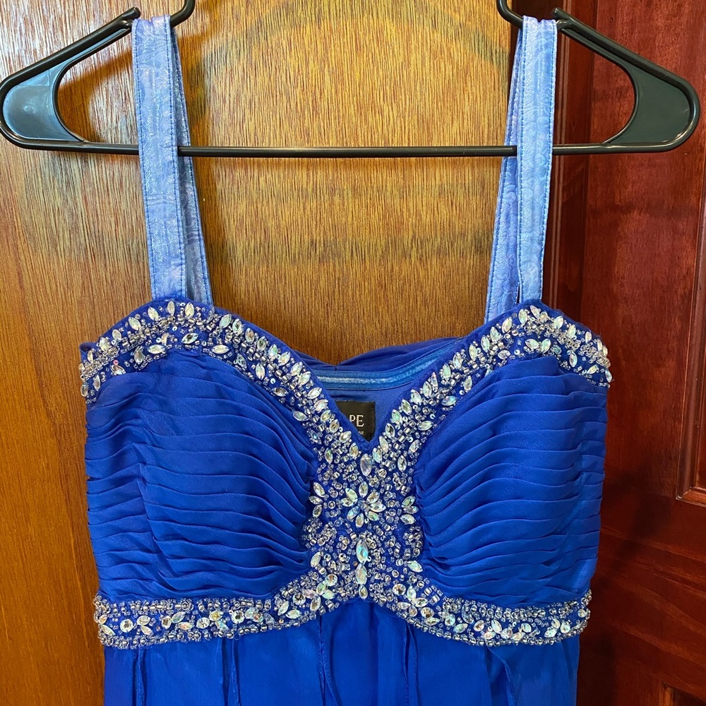 Xscape Royal Blue High Low Dress